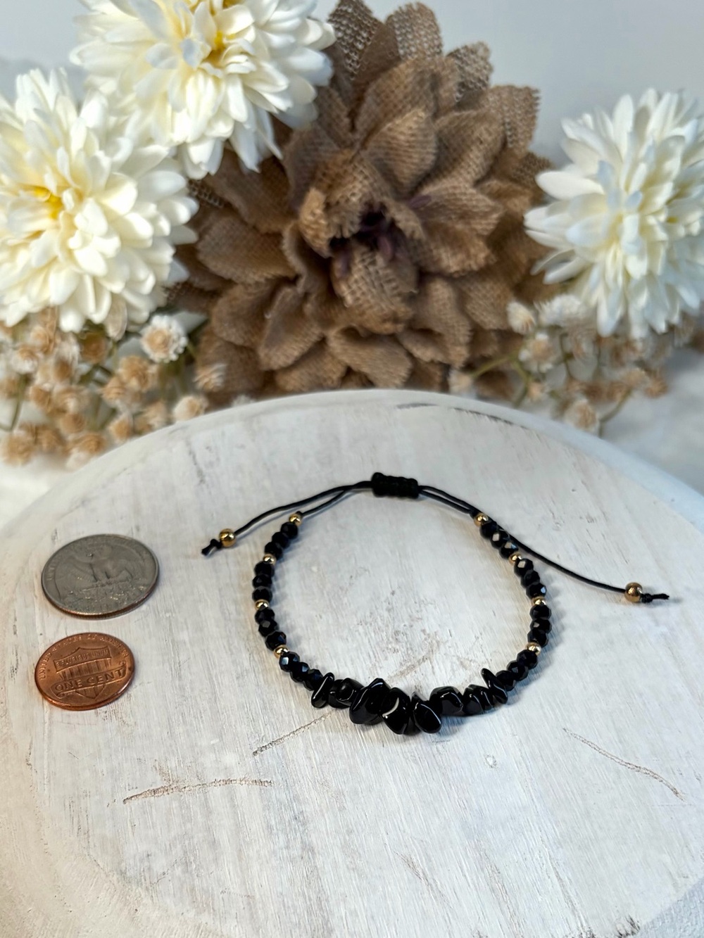 Obsidian Beaded Bracelet